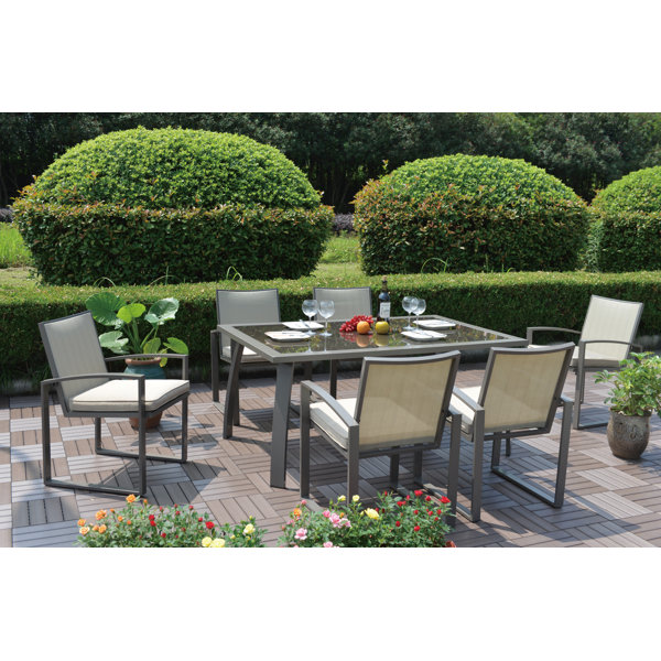 Latitude Run® Rectangular 6 Person Outdoor Dining Set Wayfair
